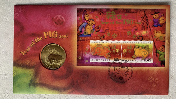 Australia 2007 Fifty Cents 50c Chinese Lunar New Year of the Pig PNC