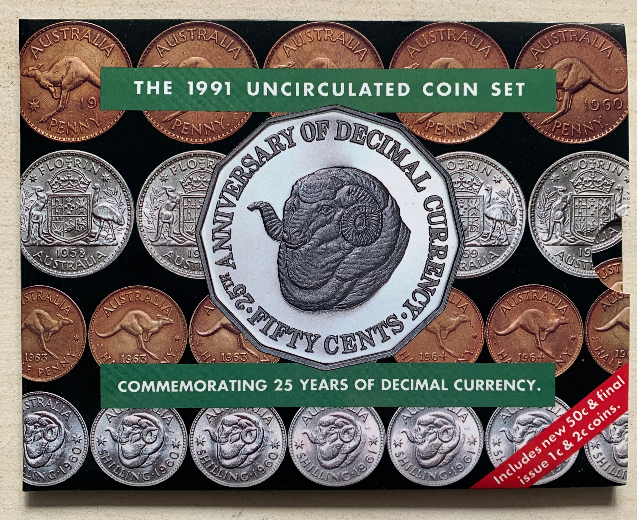 Australia 1991 Royal Australian Mint 25 Years of Decimal Currency Uncirculated Coin Set