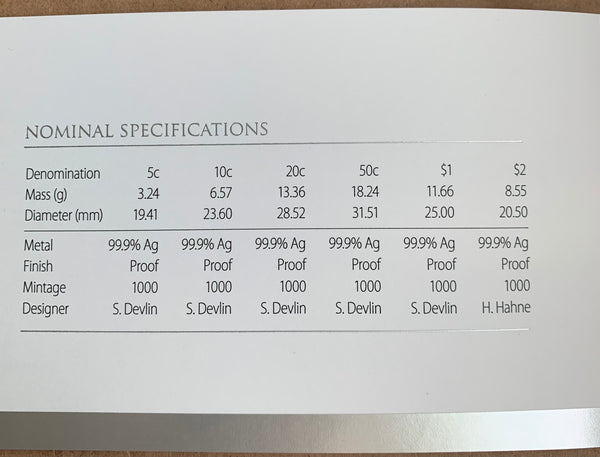 Australia 2019 Royal Australian Mint  .999 Silver Ian Rank-Broadley Effigy Proof Coin Set