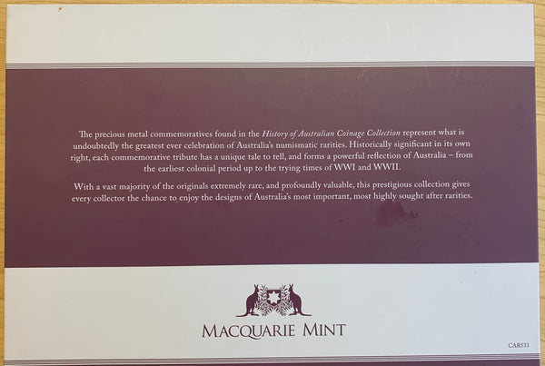 Macquarie Mint "History of Australian Coinage Collection"  Includes 8 Medallions