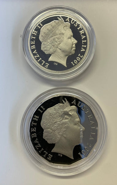 2001 Centenary of Federation ACT 20c & 50c Proof