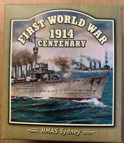 Solomon Islands 2014 First World War - HMAS SYDNEY 1oz .925 Silver Coin Box Cert