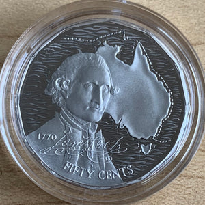 Australia 1989 Royal Australian Mint 50c Captain Cook Proof Silver Coin