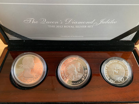 Australia Canada & Great Britain 2012 UK Diamond Jubilee Silver 3 coins Proof Coin