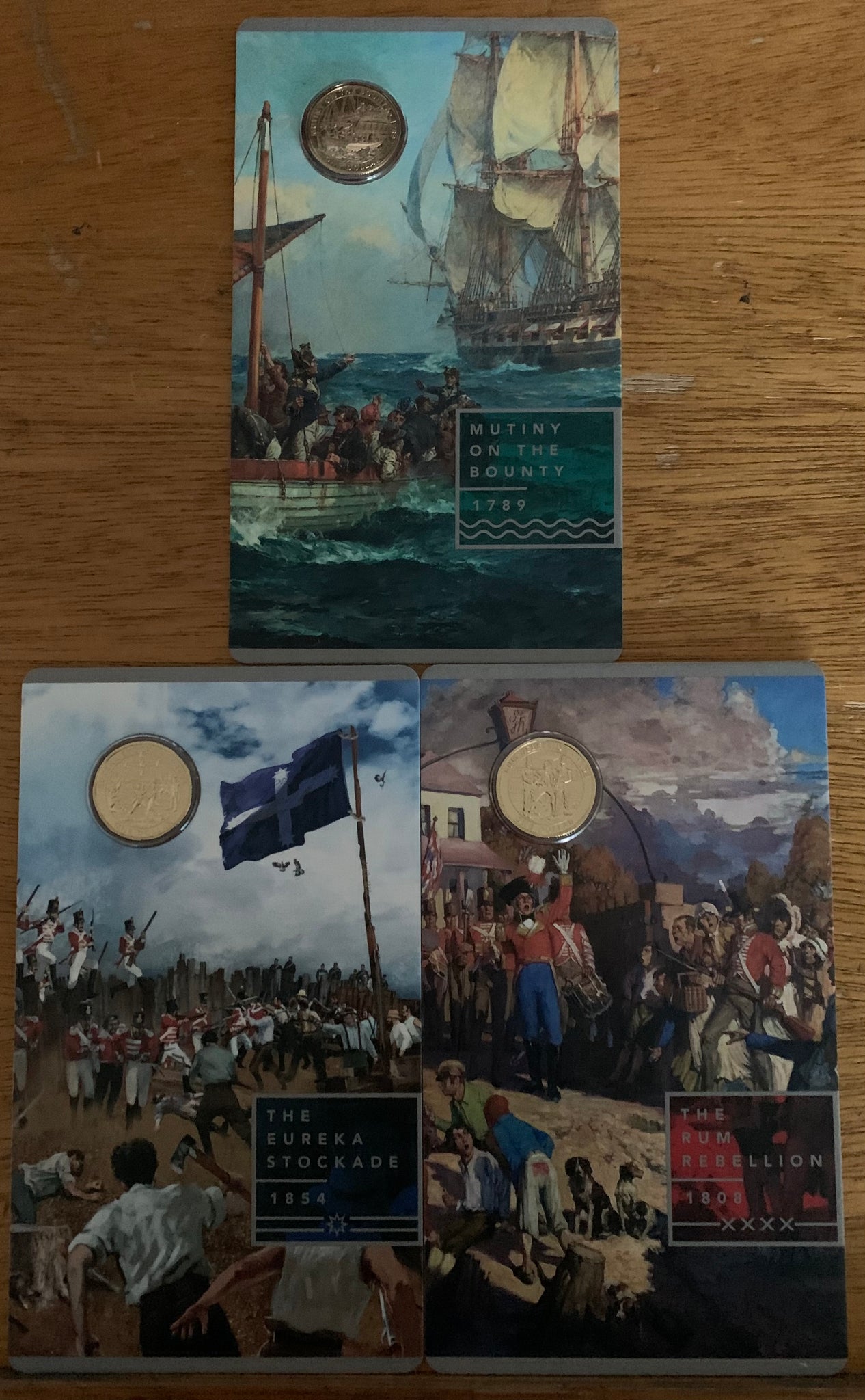 Australia 2019 Royal Australian Mint $1 Rebellion Uncirculated set of 3 Coins.