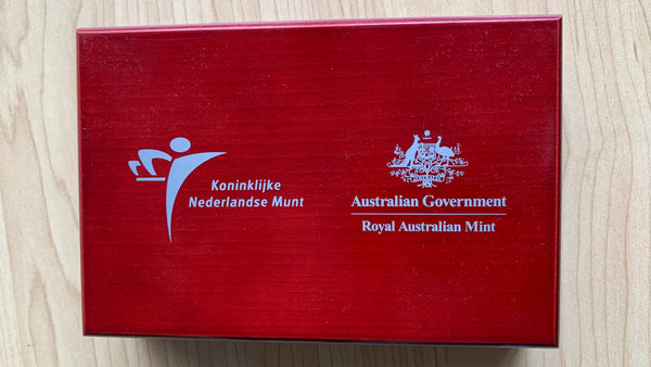 Australia 2006 Royal Australian Mint $5 Voyage of Discovery Duyfken Silver proof & Netherlands 5 Euro Joint issue