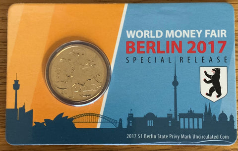 Australia 2017 Royal Australian Mint $1 Mob of Roos Uncirculated Coin World Money Fair Berlin Mintmark