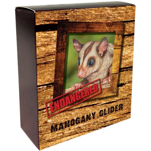 Tuvalu 2015 Endangered and Extinct Series Mahogany Glider 1oz 999 Silver Proof Coin Box Cert