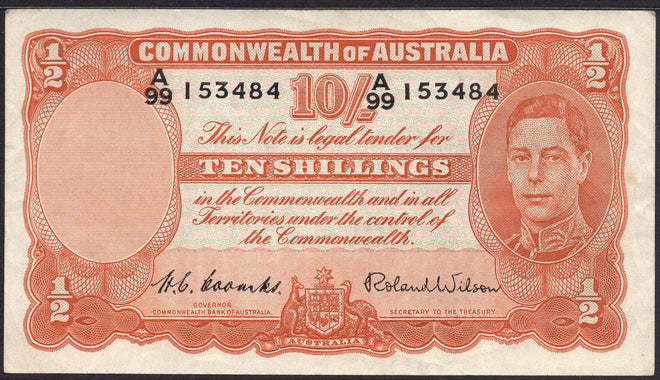 Banknotes &gt; Australia &gt; Pre Decimal &gt; Ten Shillings
