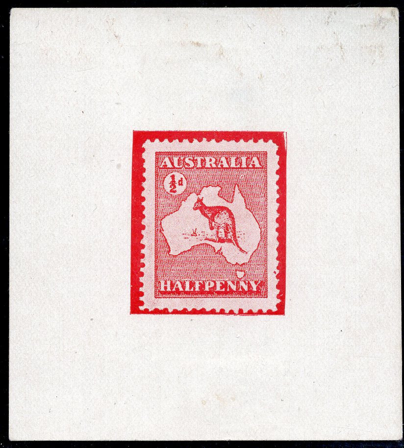 Australia ACSC KE34 Unissued ½d Red Kangaroo Photographic Proof