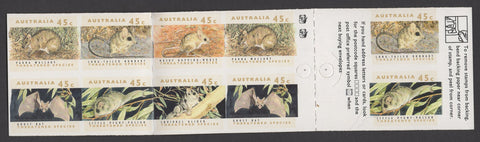 Australia 1992  $4.50 Threatened Species Stamp Booklet Imperef Error