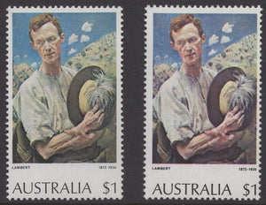 Australia SG 565a 1974 $1 Painting Missing Flesh colour Error Stamp MUH