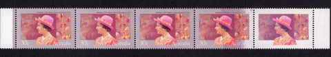 Australia 1984 Queens Birthday Missing Purple Brown Error Stamps Strip of 5 MUH