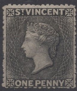 St Vincent West Indies Caribbean SG 18 1d Black Queen Victoria Mint