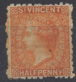 St Vincent West Indies Caribbean SG 36 ½d Orange Queen Victoria Mint