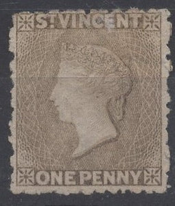 St Vincent West Indies Caribbean SG 37 1d Drab (no gum) Queen Victoria Stamp Mint