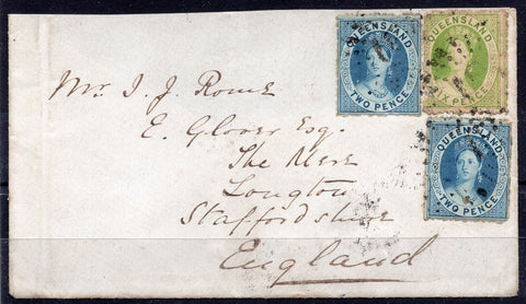 Australian States Queensland 1865 Cover Gladstone to England