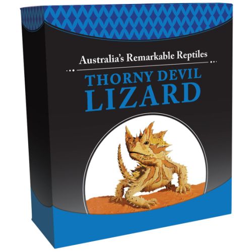 Tuvalu 2014 Remarkable Reptiles Thorny Devil 1oz 999 Silver Proof Coin Box Cert